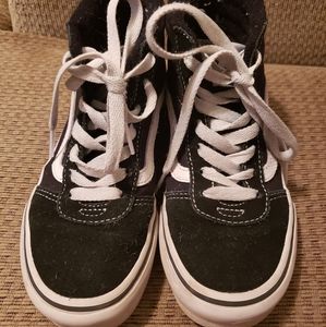 Vans shoes sneakers youth kids boys size 1 black and white